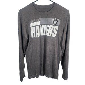 Nike Dri-FIT Las Vegas Raiders Shirt Adult Small Gray Long Sleeves NFL Football